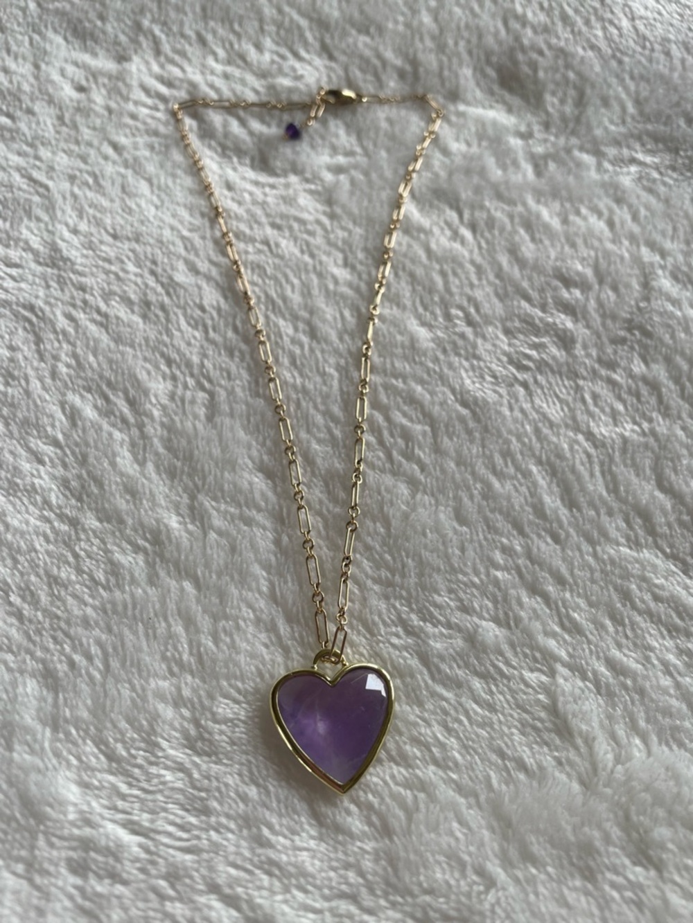 Brinker & Eliza Lovey Necklace Amethyst Heart Pendant